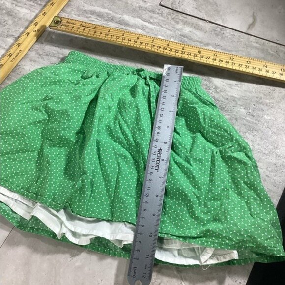 Country Club Chic Old Navy Girls Size 4t minimalist preppy Green Polka Dot Skirt - Picture 3 of 4